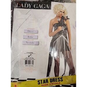 Lady Gaga Costume Cosplay Star Dress Up Sequin Pop Rock One Size Fancy Adult